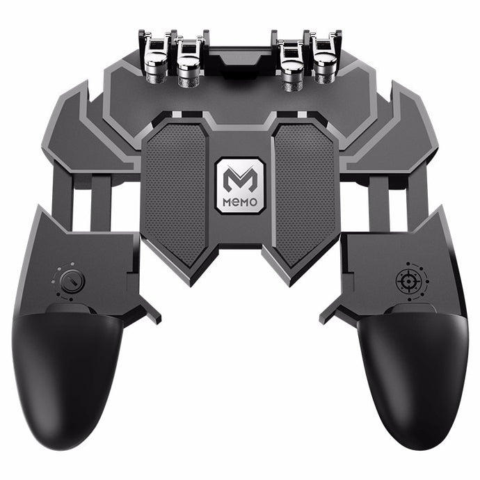 AK66 Six Fingers PUBG Game Controller Gamepad Metal Trigger Shooting Free Fire Gamepad Joystick For IOS Android Mobile Phone